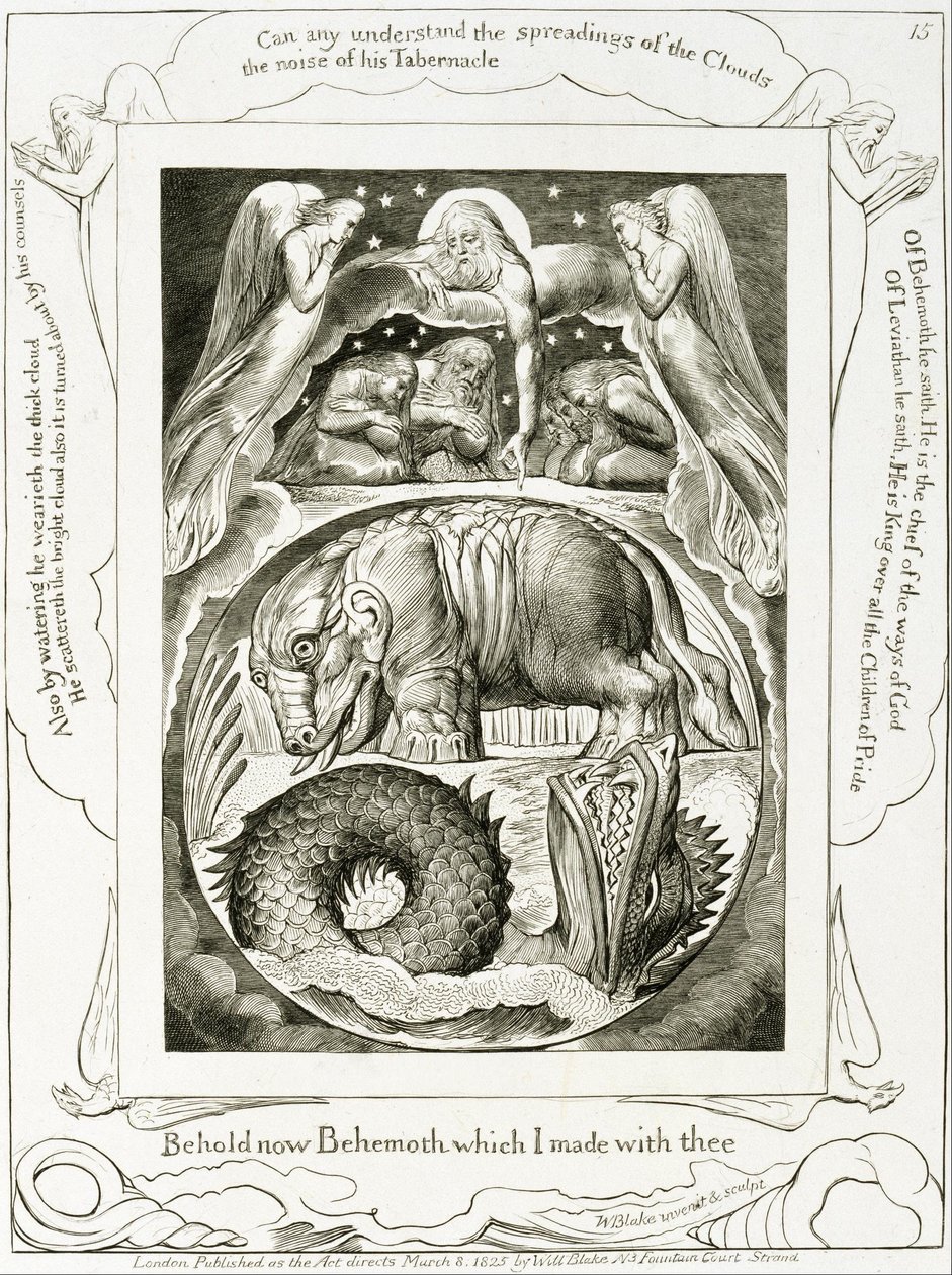 Behemoth og Leviathan af William Blake