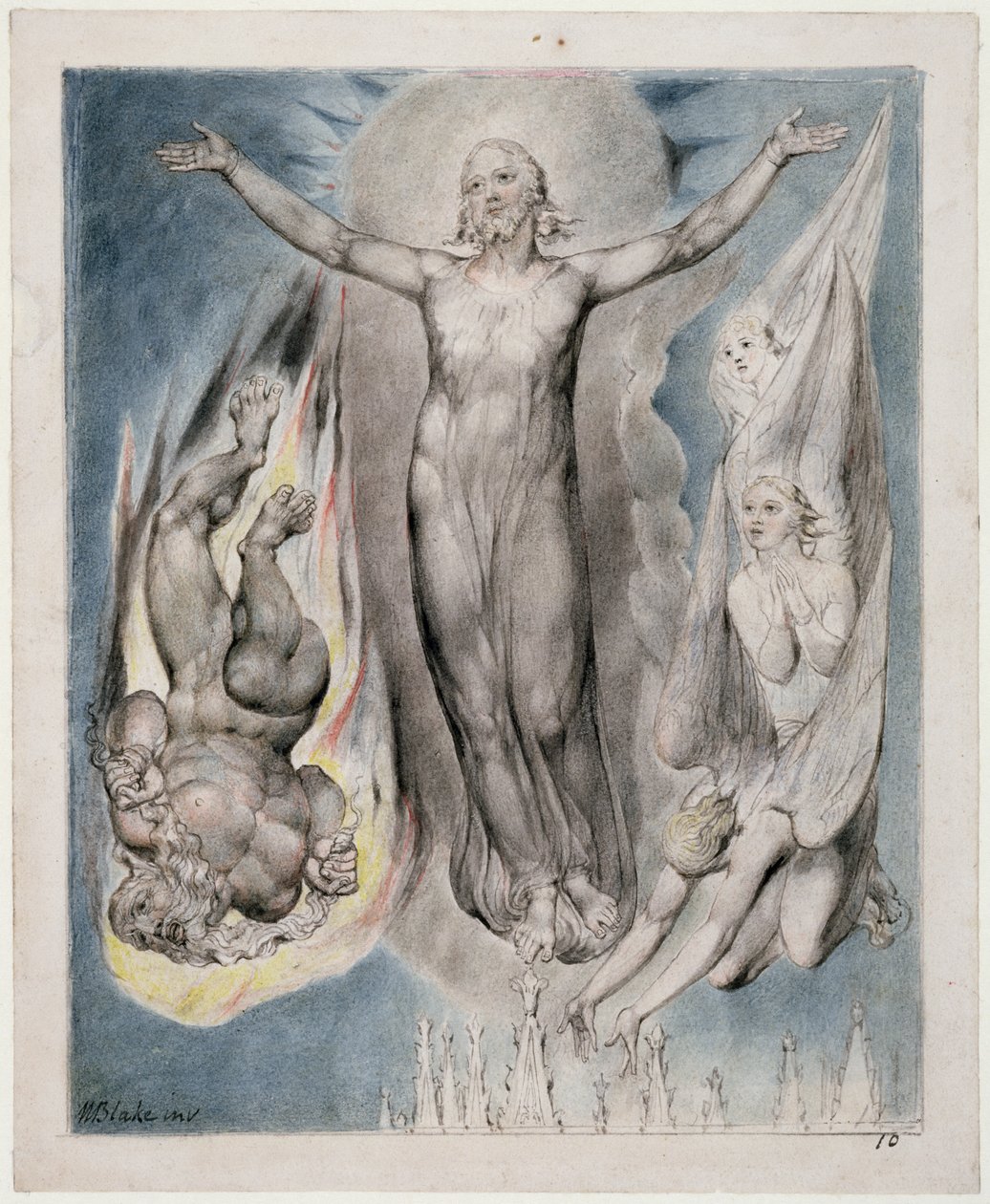 Kristus placeret på templets højdepunkt, illustration fra 
