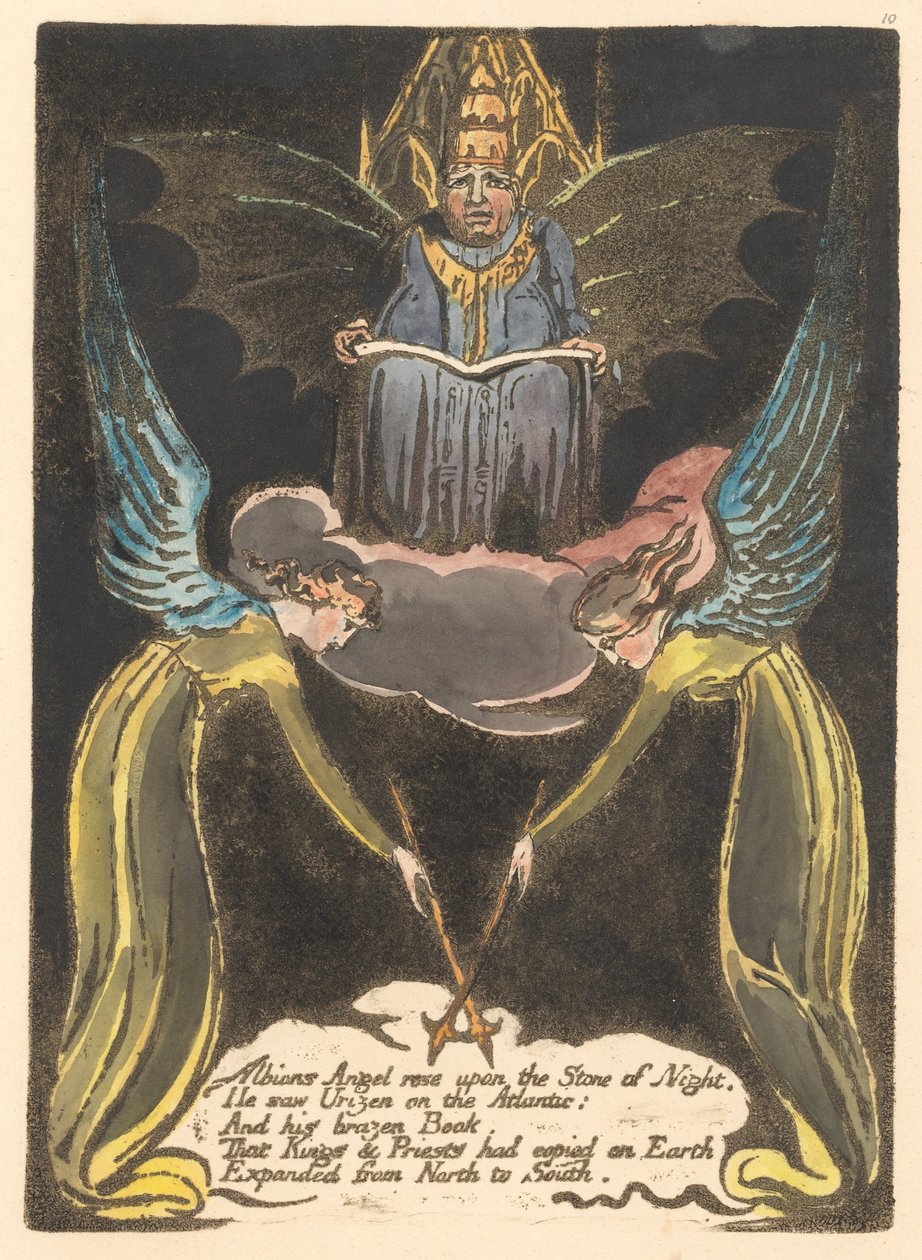 Europa. En profeti, plade 12, Albions Angel rose. . . . (Bentley 14) af William Blake