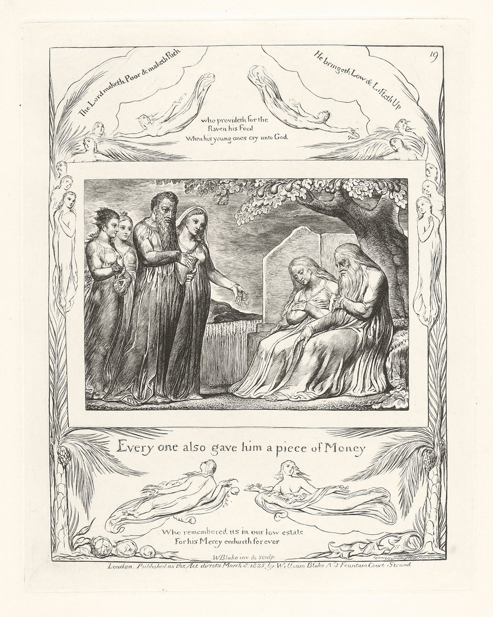 Enhver gav ham også et stykke penge, 1825 af William Blake