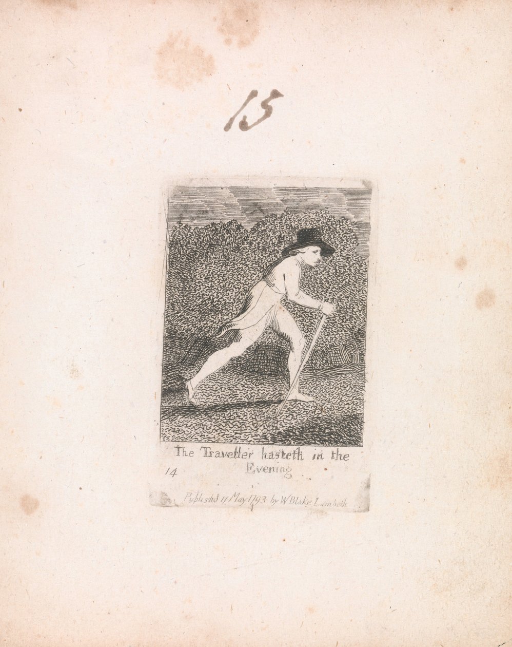 For børn. Paradisets porte, plade 16, den rejsende skynder sig om aftenen af William Blake