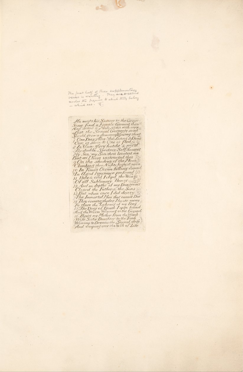 For kønnene- Paradisets porte, plade 20, møder han sin frelser i graven. . . . af William Blake