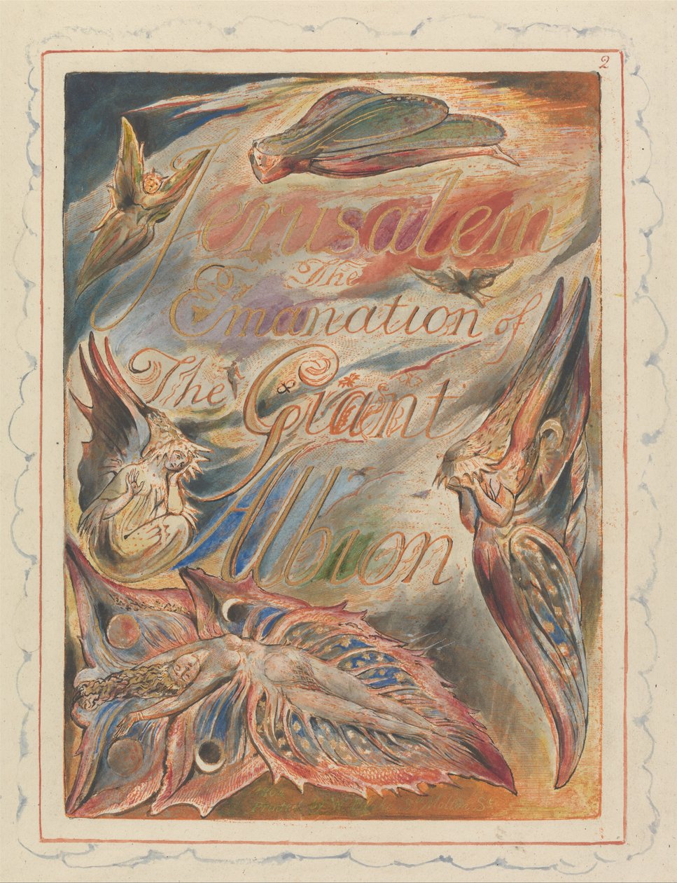 Jerusalem, plade 2, titelside af William Blake