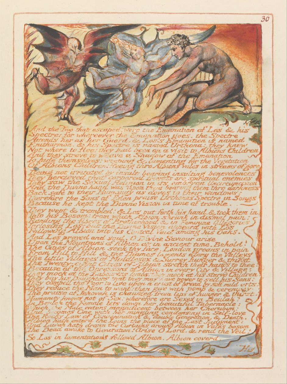 Jerusalem, plade 30, og de to, der slap væk .... af William Blake