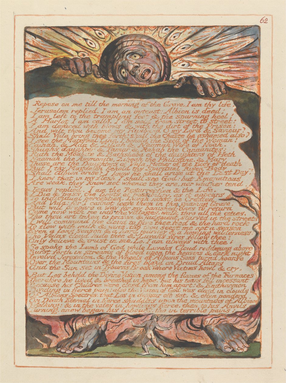 Jerusalem, plade 62, hvile på mig .... af William Blake