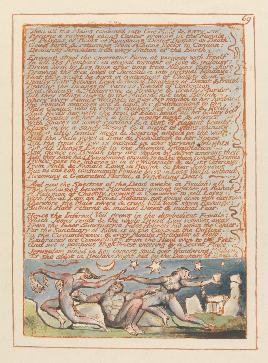Jerusalem, plade 69, derefter alle hannerne .... af William Blake