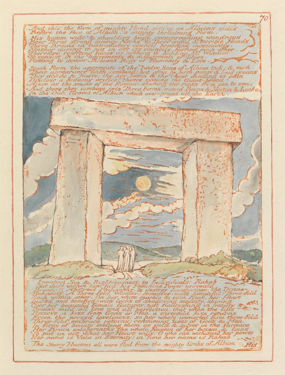 Jerusalem, plade 70, og dette i form af mægtig hånd .... af William Blake