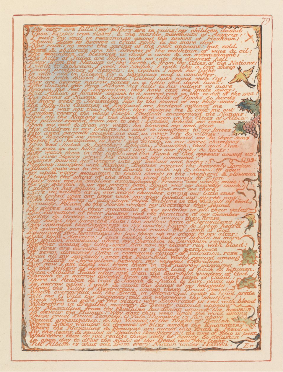 Jerusalem, plade 79, mine telte falder ned .... af William Blake