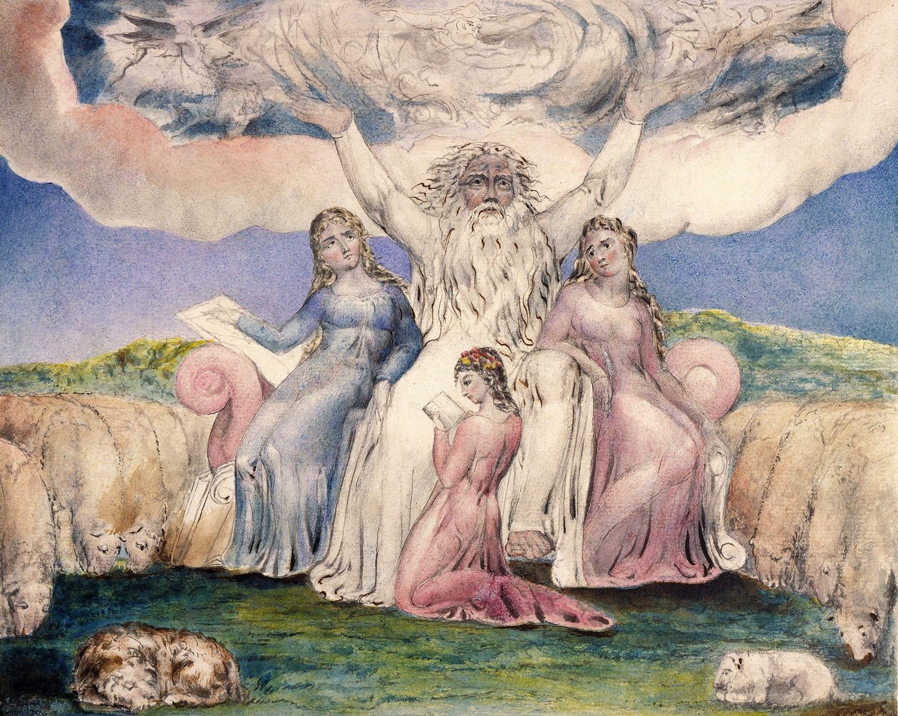 Job og hans døtre af William Blake