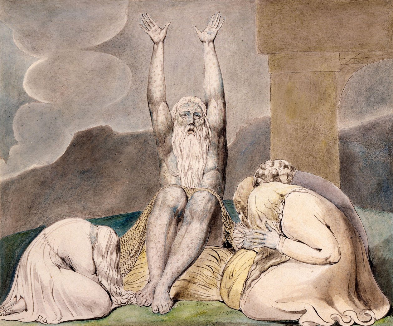 Job Fortvivlelse af William Blake