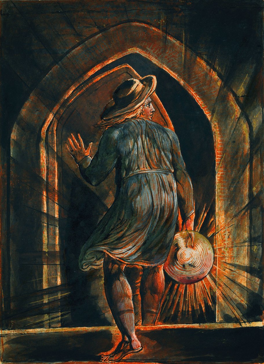 Los Entering the Grave af William Blake