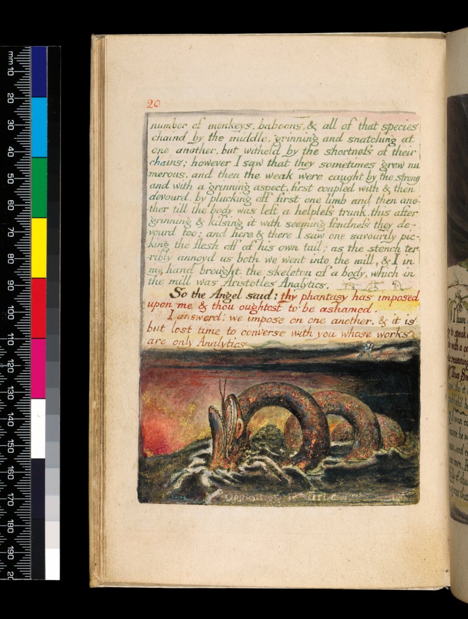 Ægteskab mellem himmel og helvede (pl.20), ca. 1790-93 (reliefætsning færdig med pen og wc) af William Blake