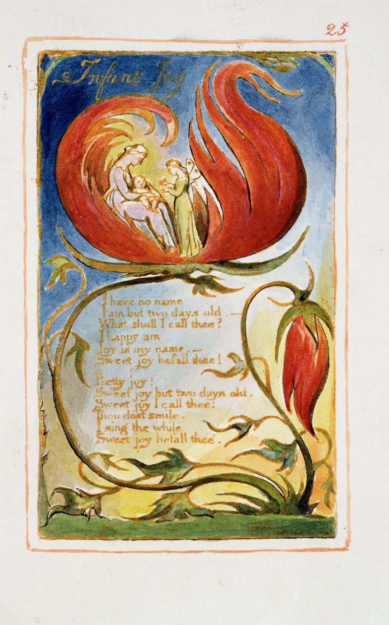 P.125-1950.pt25 Infant Joy: plade 25 fra Songs of Innocence and of Experience (kopi AA) c.1815-26 (ætsning, blæk og wc) af William Blake