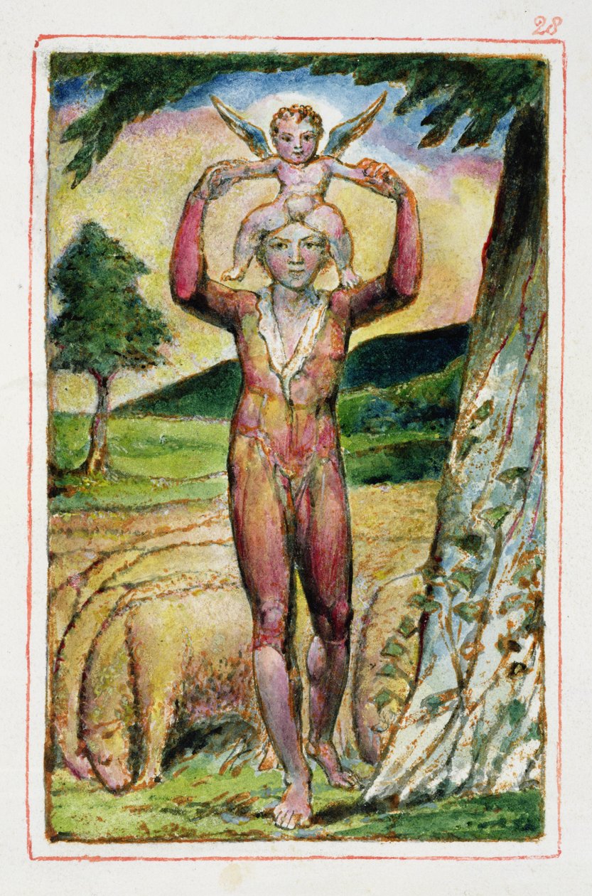 P.125-1950.pt28 Frontispice til Songs of Experience: plade 28 fra Songs of Innocence and of Experience (kopi AA) c.1815-26 (ætsning, blæk og wc) af William Blake