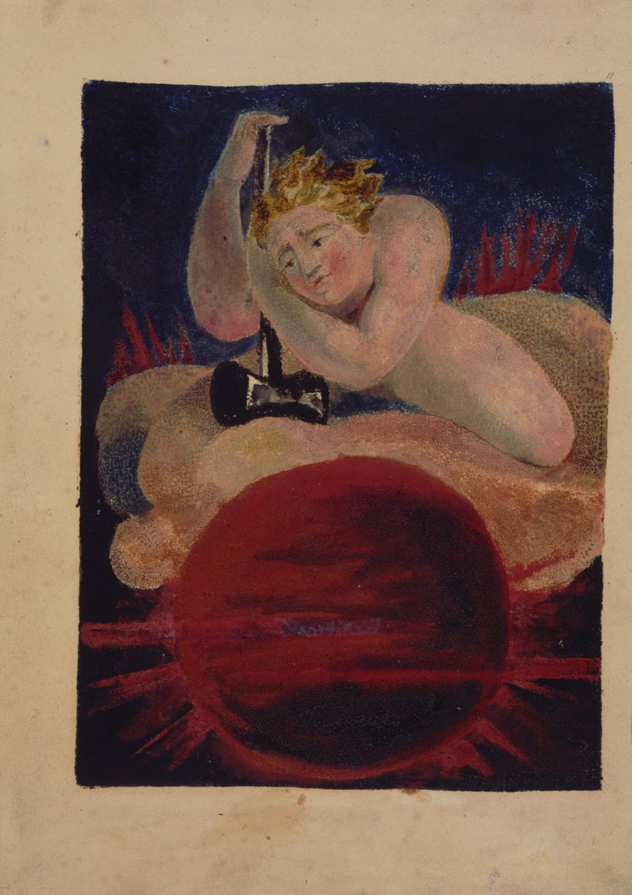 Plade 8 fra The Song of Los, kopi B, i samlingen af Library of Congress. af William Blake