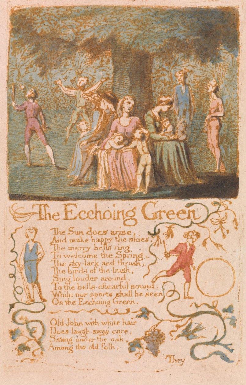 Innocence Songs, Plate 10, The Ecchoing Green (Bentley 6) af William Blake