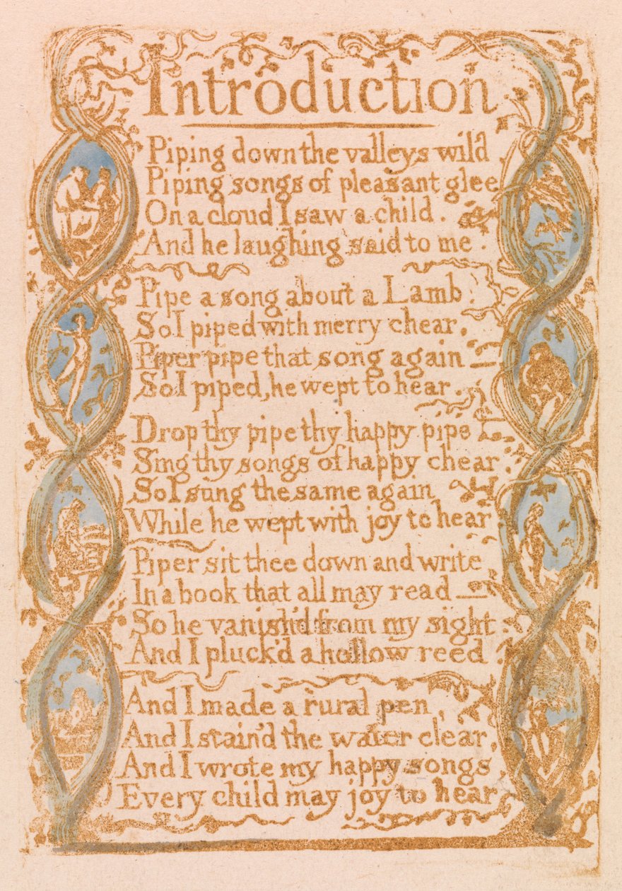 Innocence Songs, Plate 3, Introduction (Bentley 4) af William Blake