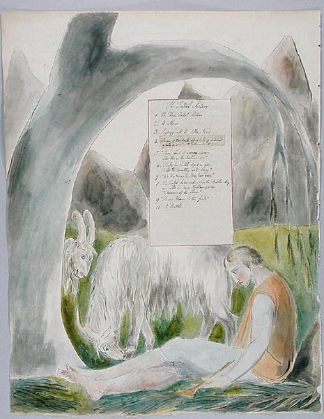 The Fatal Sisters, design 66 fra The Poems of Thomas Gray, 1797-98 (wc med pen og blæk på papir) af William Blake