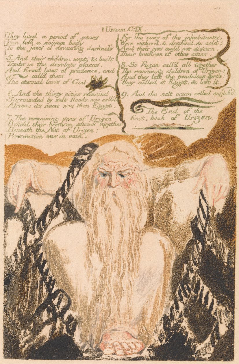 Urizens første bog, plade 25, De levede en årrække... ... . (Bentley 28) af William Blake