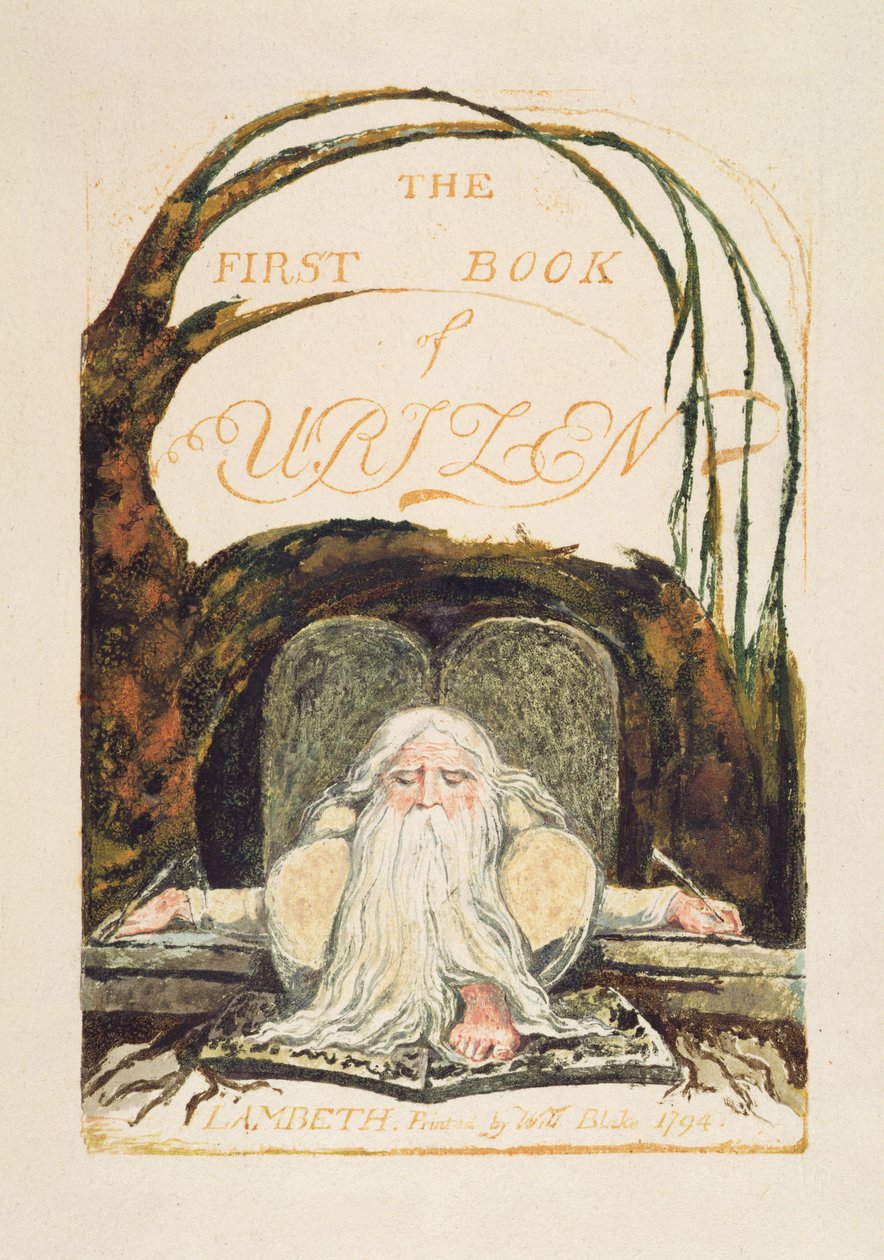 The First Book of Urizen, plade 1, 1794 (reliefradering med wc) af William Blake