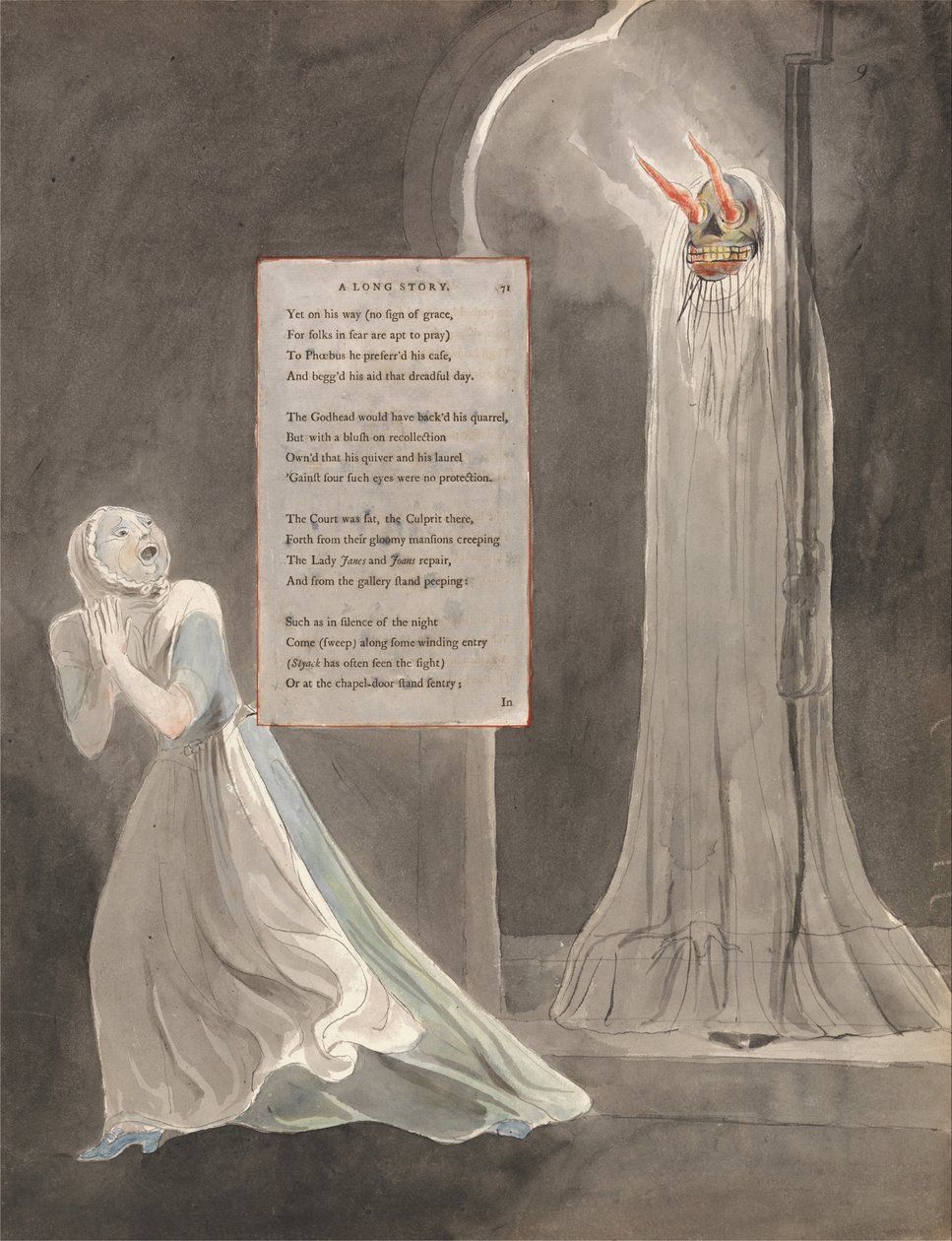 Thomas Greys digte, Design 31, A Long Story. af William Blake