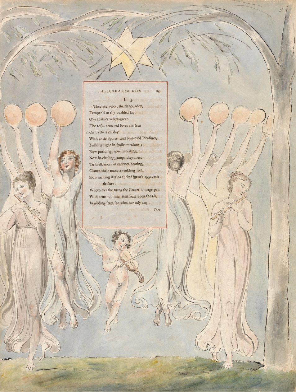 Thomas Greys digte, Design 45, Poesys fremgang. af William Blake