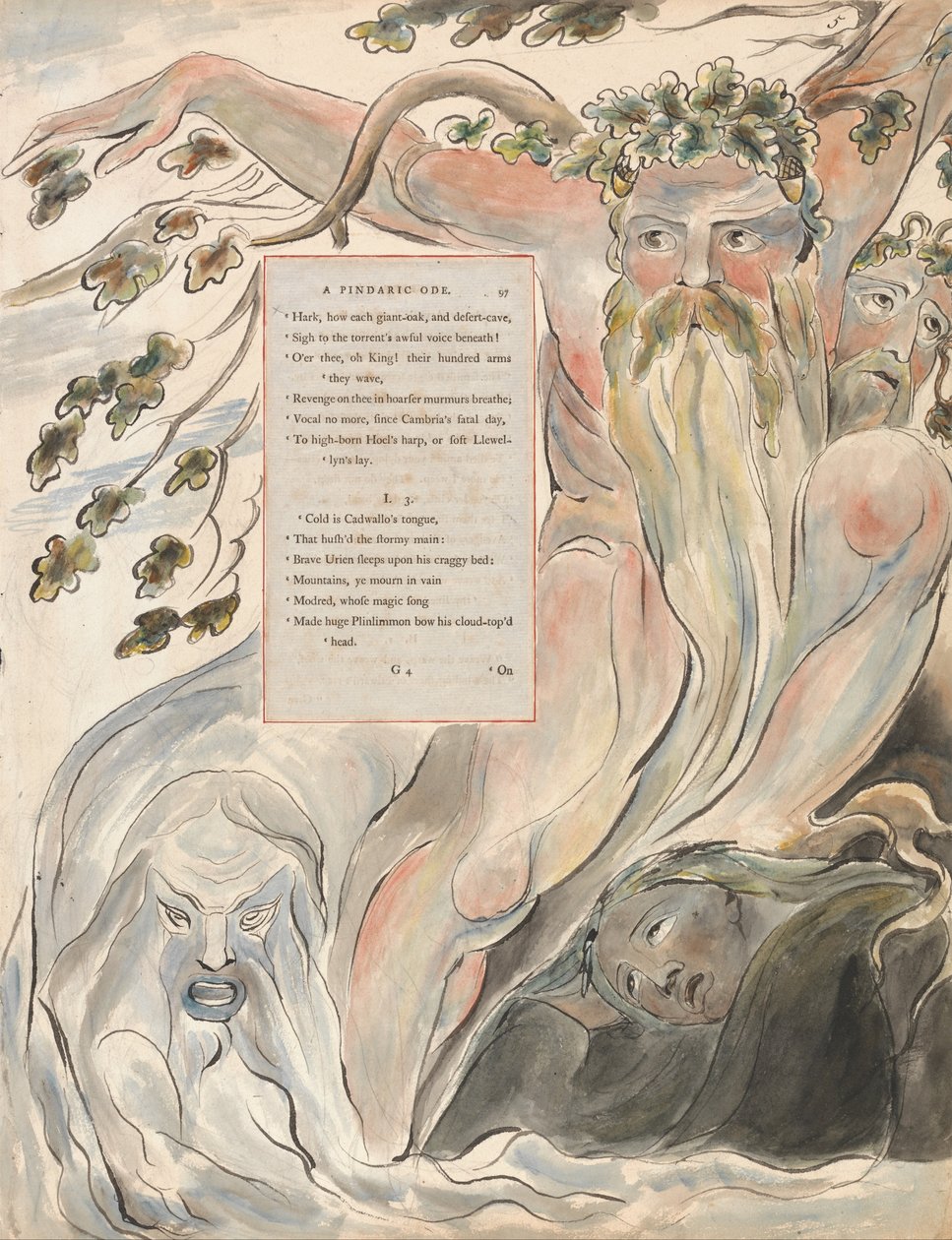Digte af Thomas Gray, Design 57, The Bard. af William Blake
