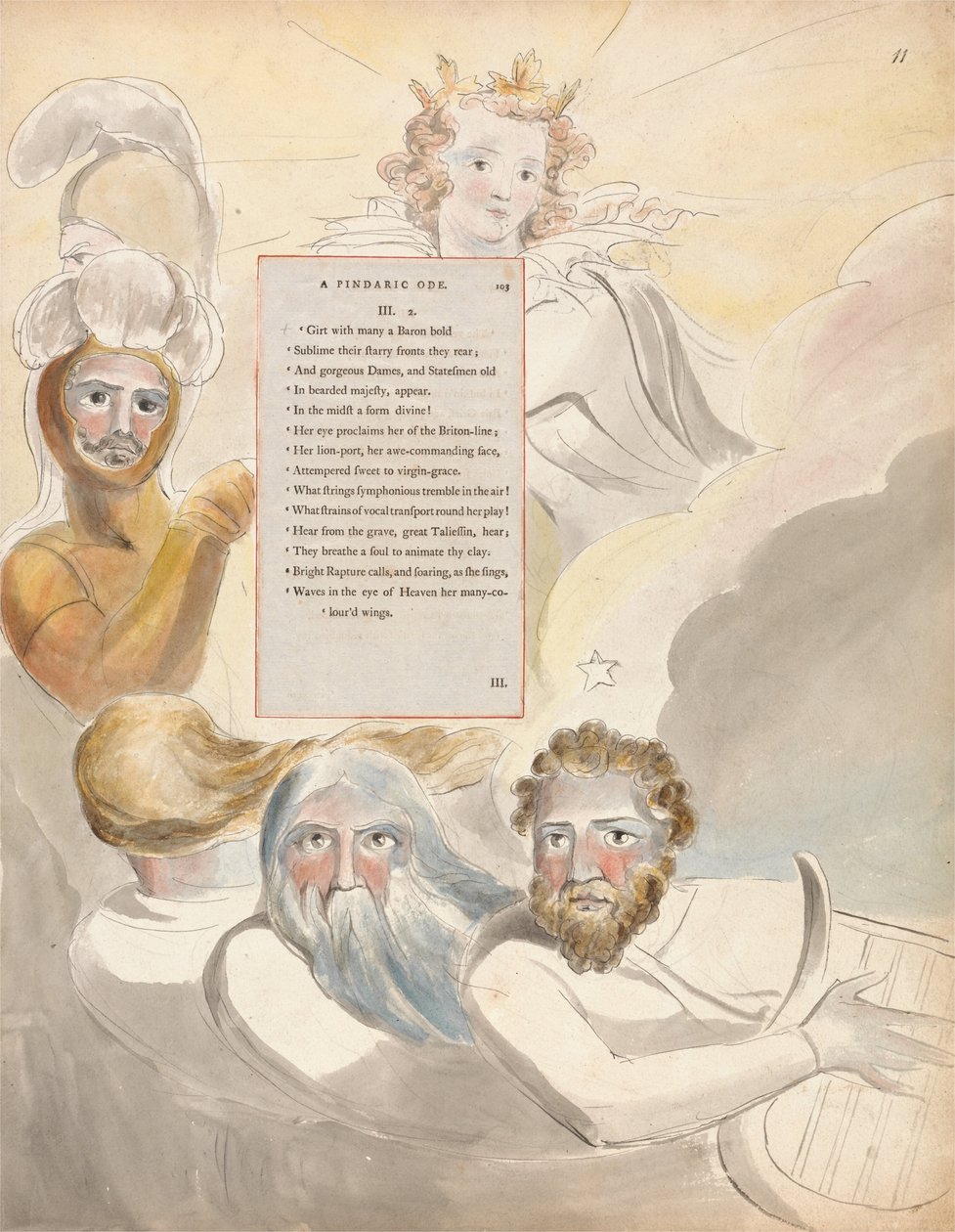 Digte af Thomas Gray, Design 63, The Bard. af William Blake
