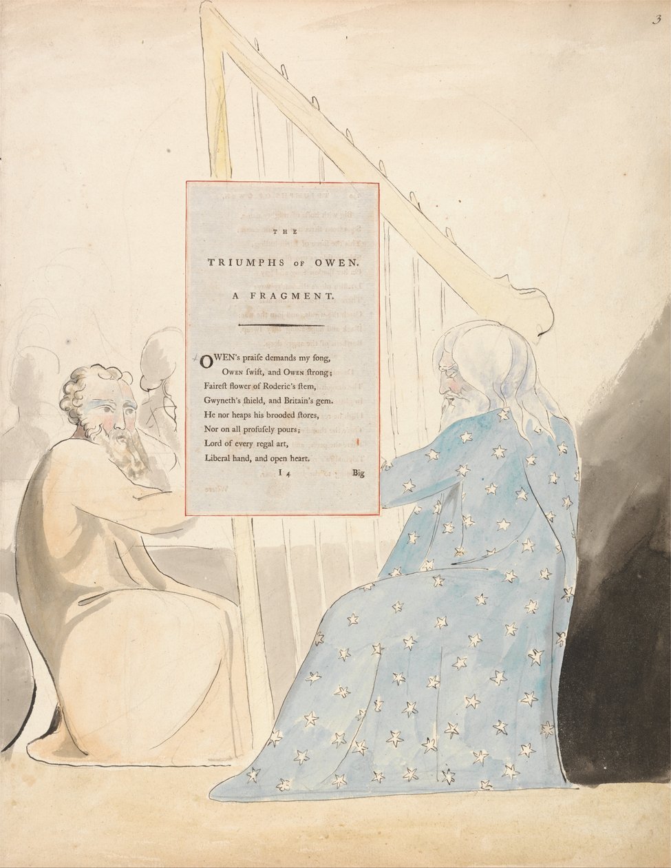 Thomas Greys digte, design 89, Owen triumfer. af William Blake