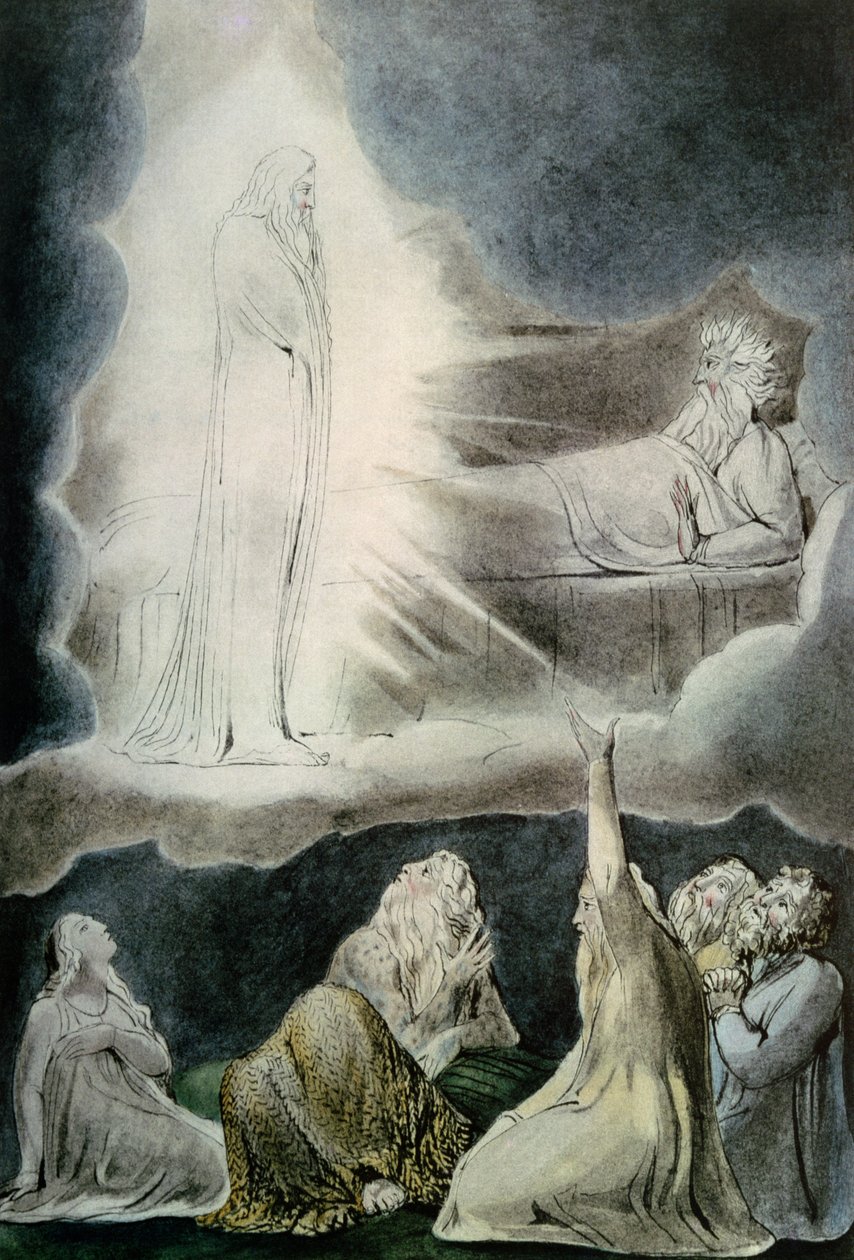 The Vision of Eliphaz, 1825 (pen, wc og blyant) af William Blake