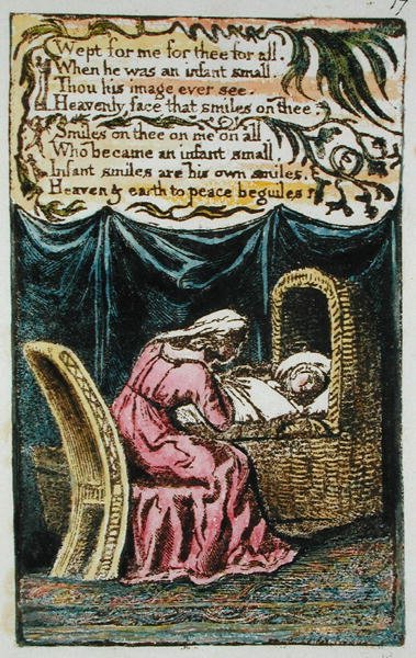 Græd for mig... illustration fra Songs of Innocence and of Experience (Bentley Copy L) pl.17 (Bentley 17) 1789-94 (relief ætsning med pen & wc på papir) af William Blake