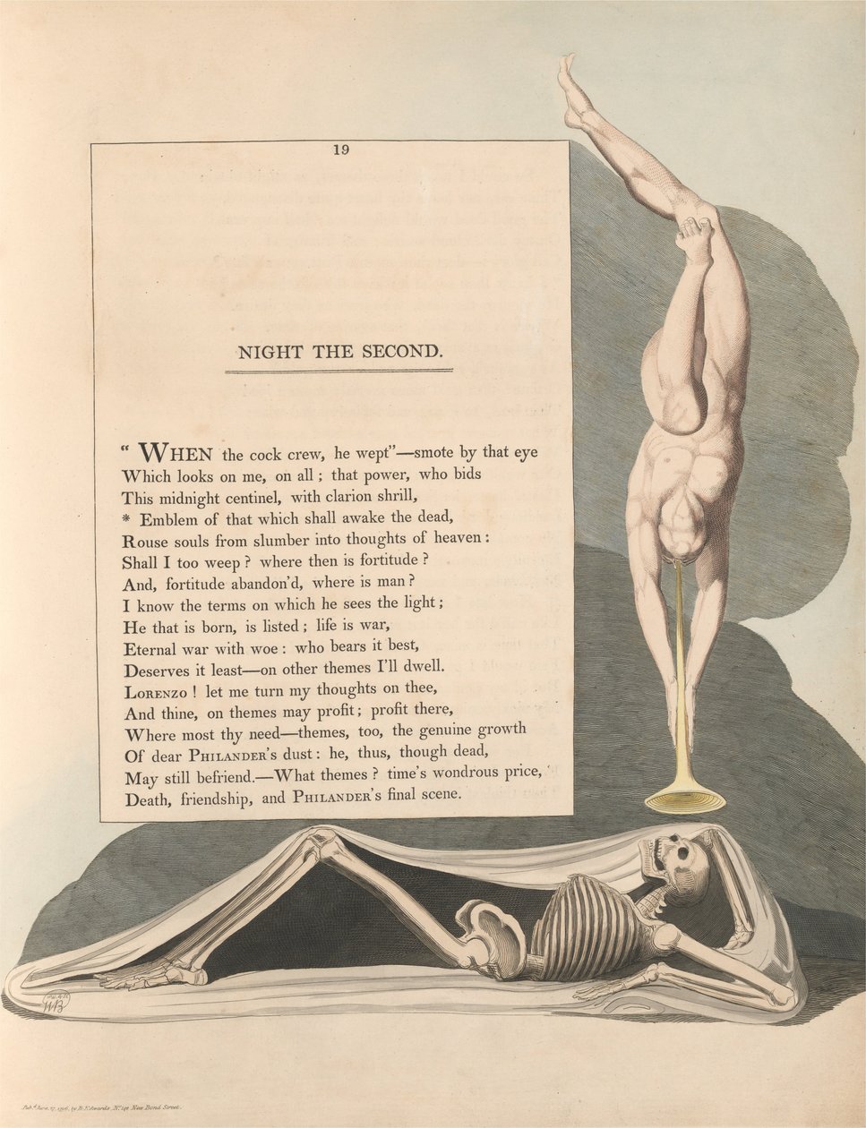 Youngs Night Tanker, Side 19, Emblem for det, der skal vække de døde af William Blake