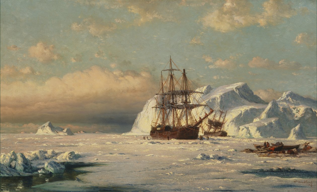Fanget i isflager (Melville Bugt Grønlands kyst), efter 1870 af William Bradford