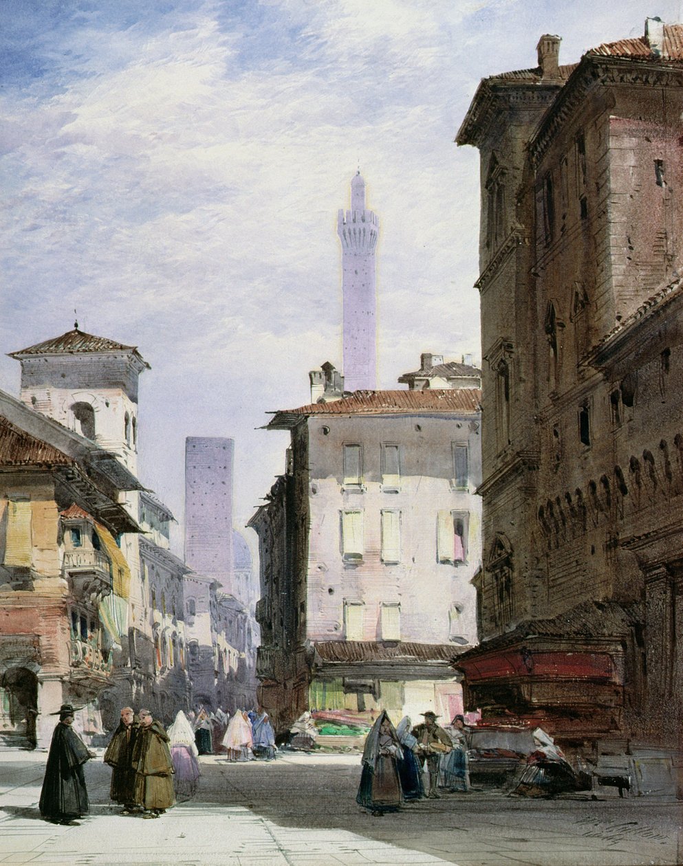 Det skæve tårn, Bologna af William Callow