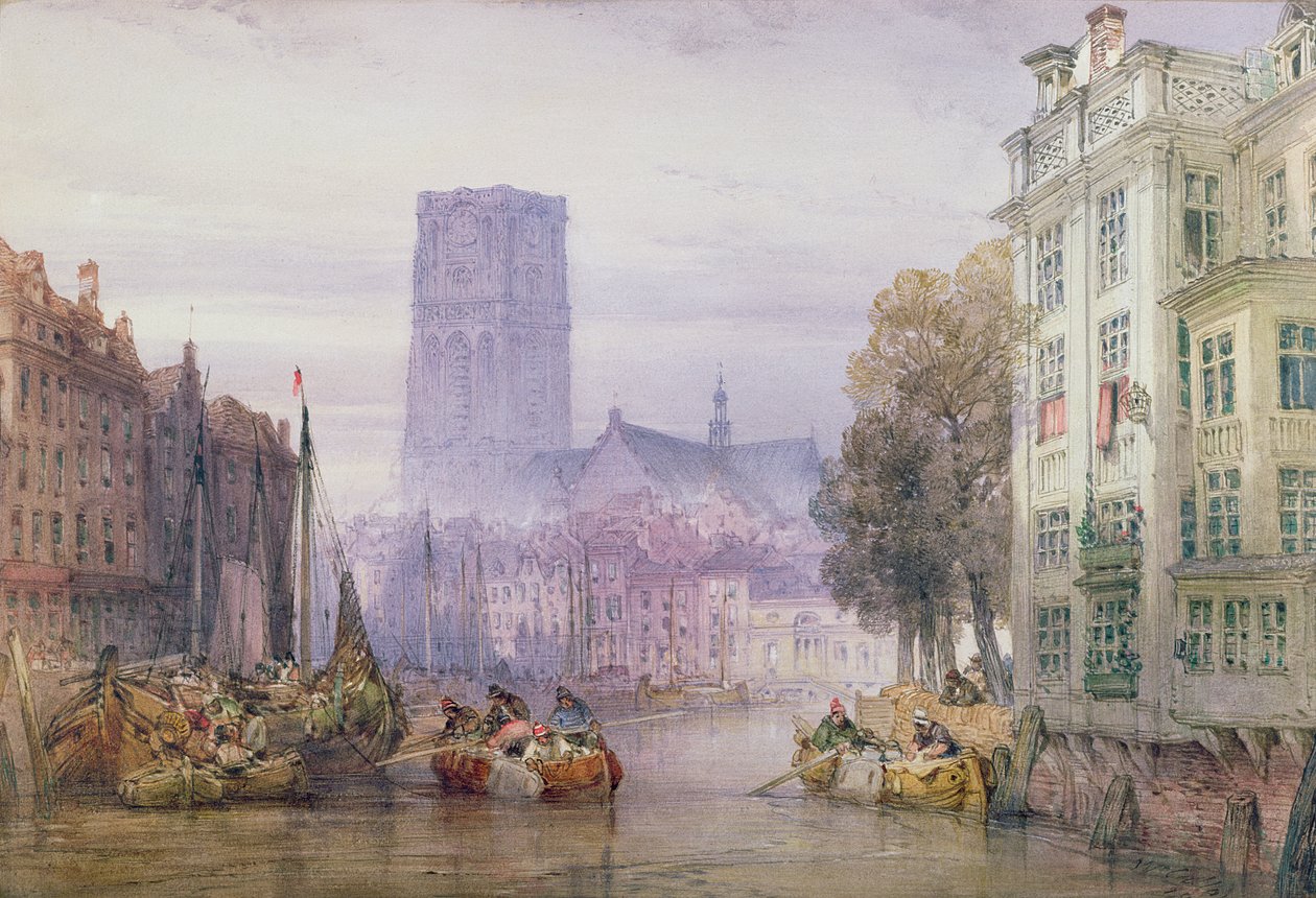 The Great Church of St. Lawrence, Rotterdam, 1881 (wc over blyant) af William Callow