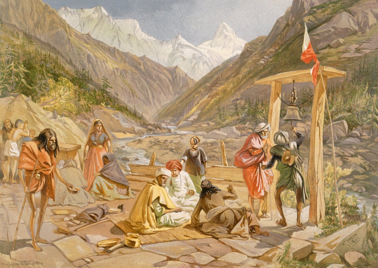 Pilgrimme ved Gangootree, fra 