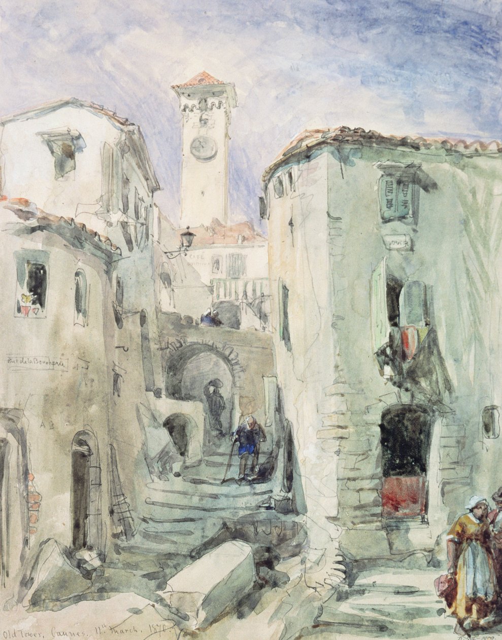 Det gamle tårn i Cannes, 1870 af William Crimea Simpson