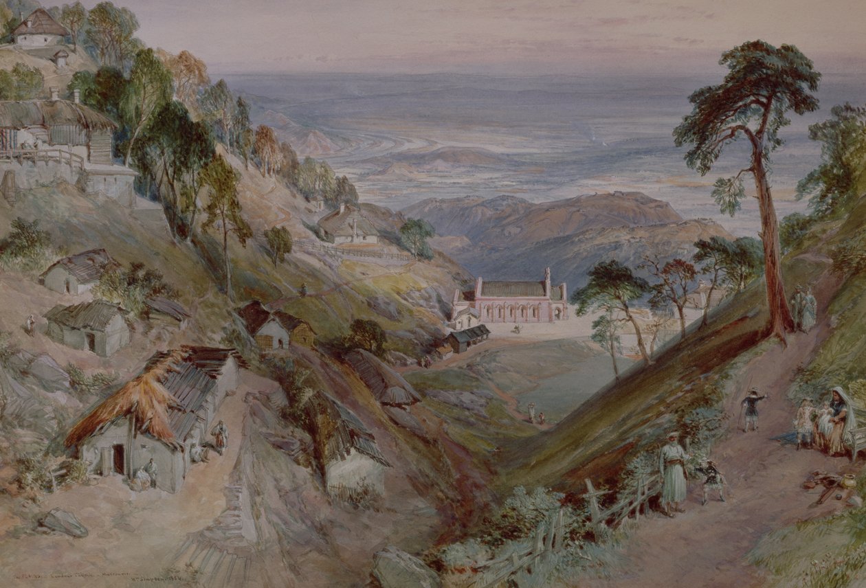 The Plains, Landour Church, Mussoorie, 1884 af William Crimea Simpson