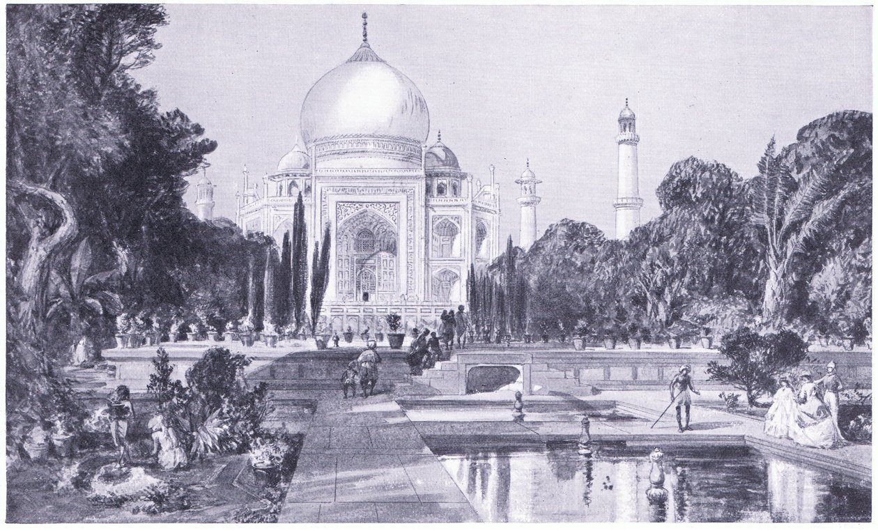 Taj Mahal i Agra, som den så ud i 1864 af William Crimea Simpson