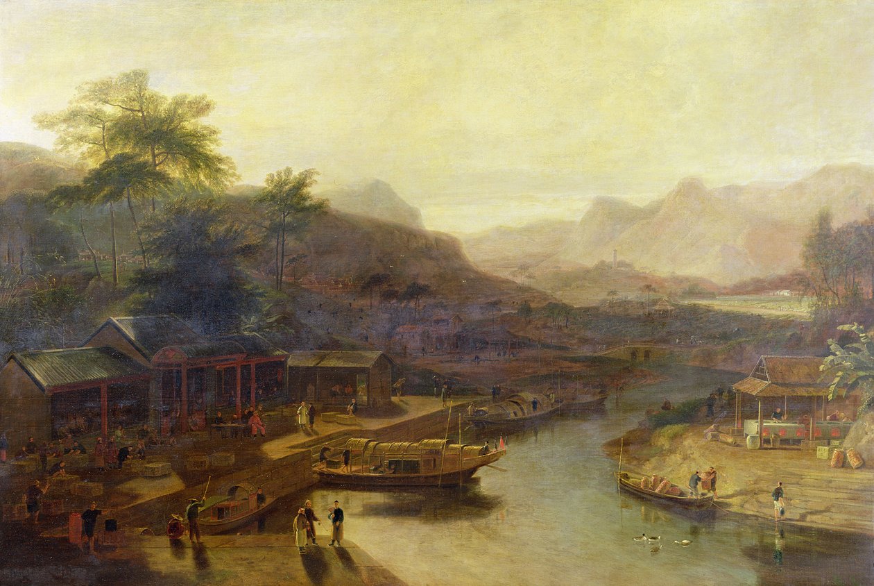 A View in China: Cultivating the Tea Plant, c.1810 af William Daniell