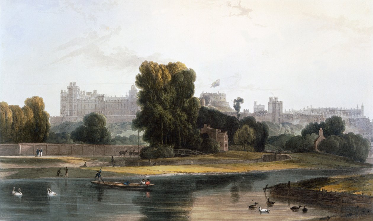 Windsor Castle fra Themsen ved Eton, fra 