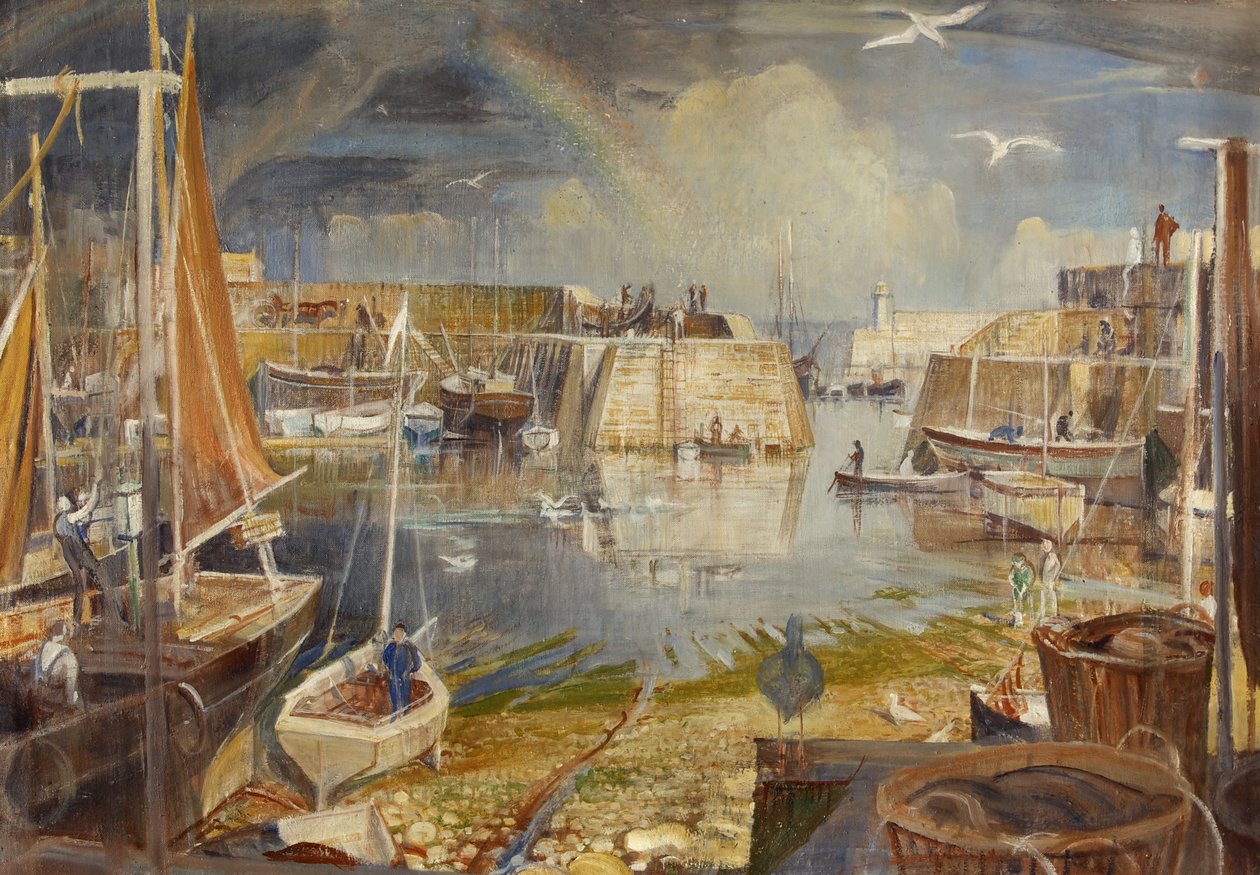 Mevagissey Quay, Cornwall af William Edward Wigley
