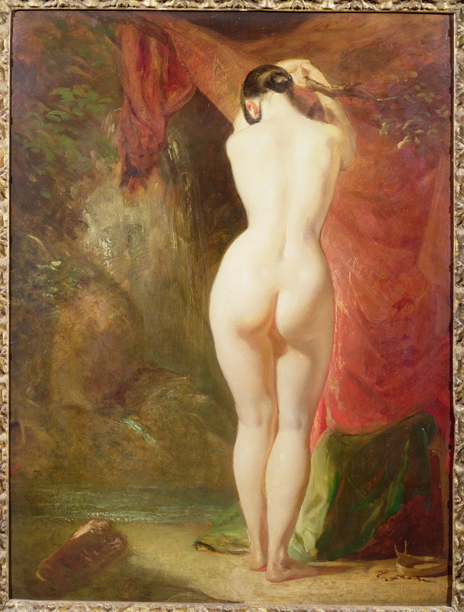 Diana står ved et vandfald (panel) af William Etty