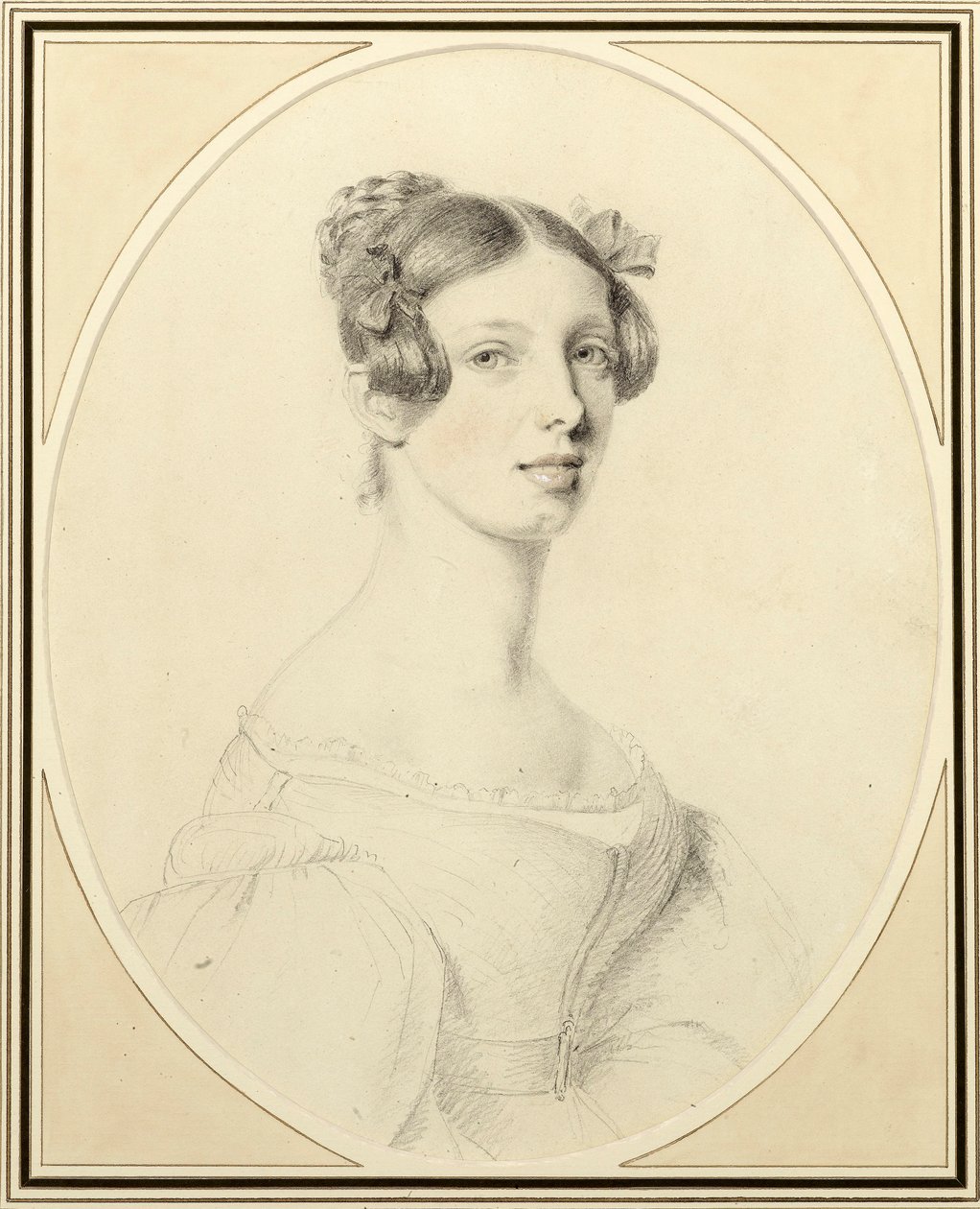 Portræt af en dame, ca. 1830 (wc på papir) af William Foy
