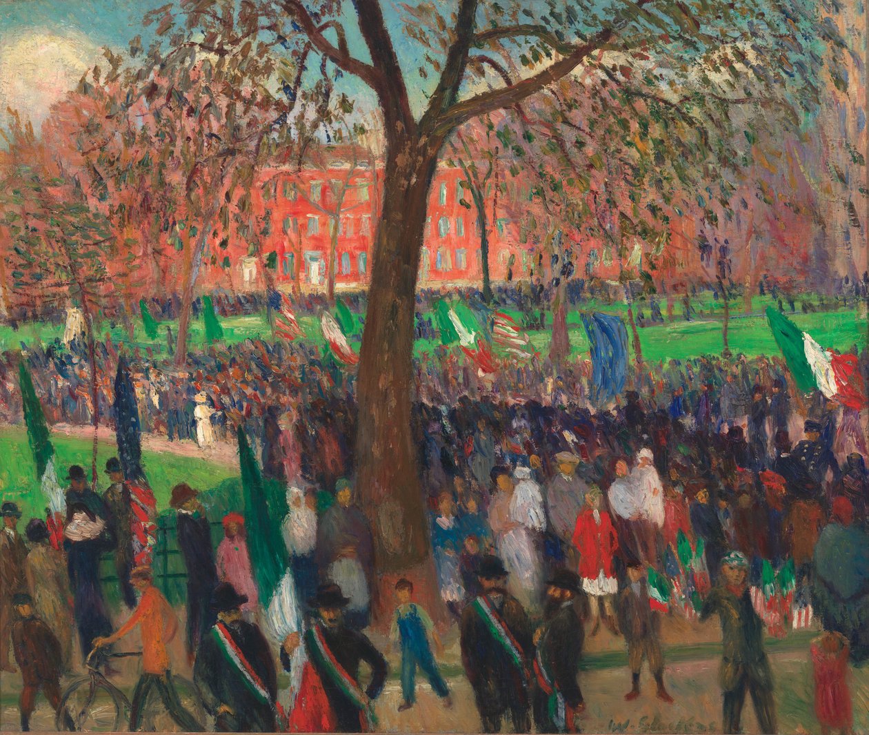 Parade, Washington Square af William James Glackens