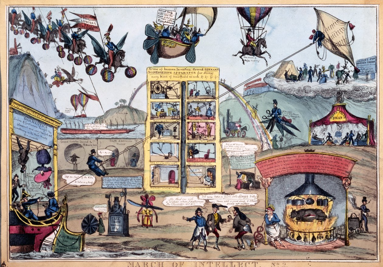 March of Intellect No.2, udgivet af Thomas McLean, ca. 1827 (farvet radering) af William Heath