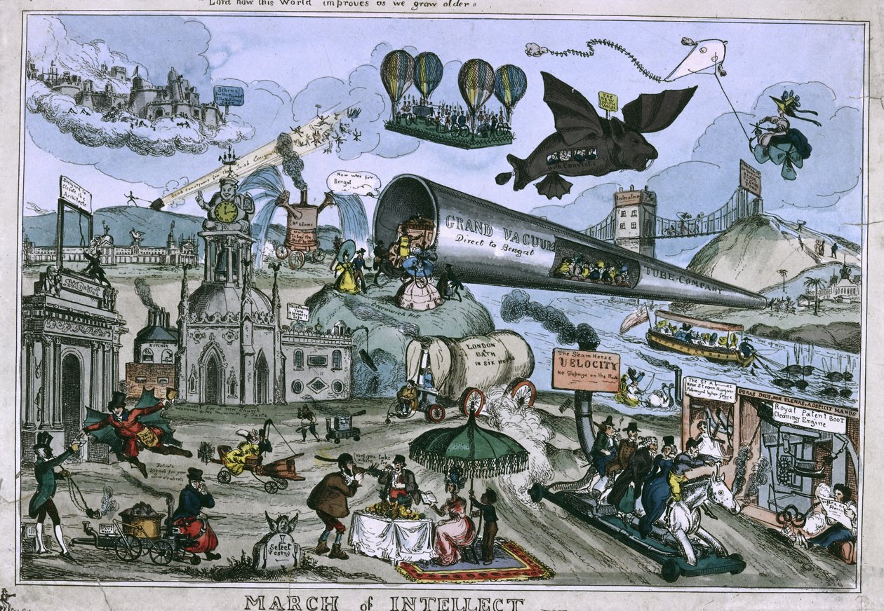 March of Intellect, udgivet af Thomas McLean, 1829 (farvet radering) af William Heath
