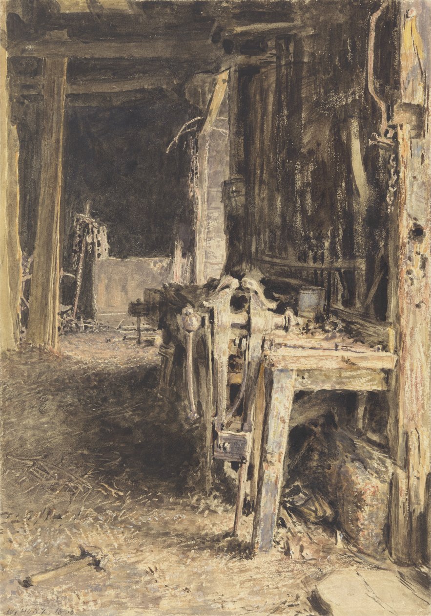 Ladinteriør, 1836 (wc og kropsfarve) af William Henry Hunt