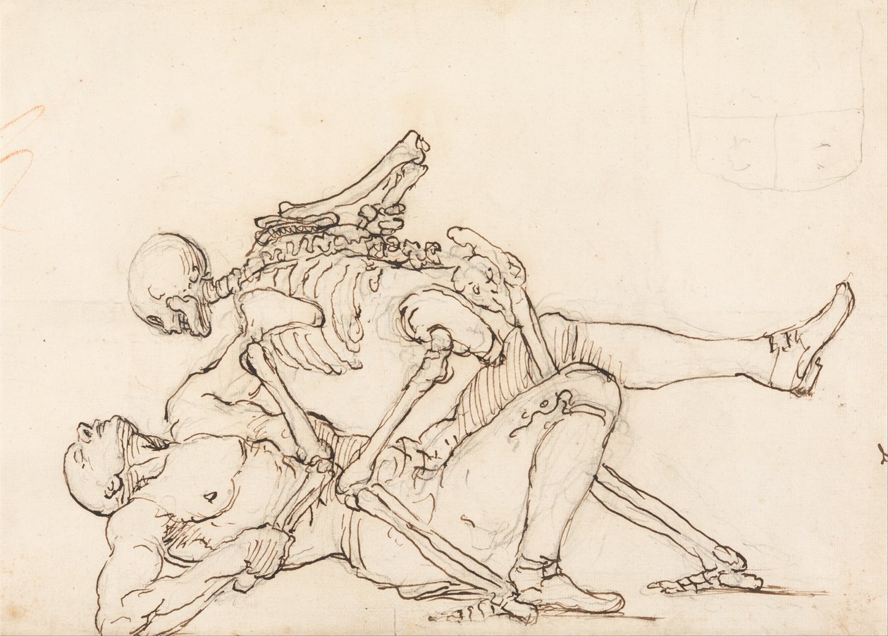 George Taylors Epitaph- Death Giving George Taylor a Cross Buttock af William Hogarth