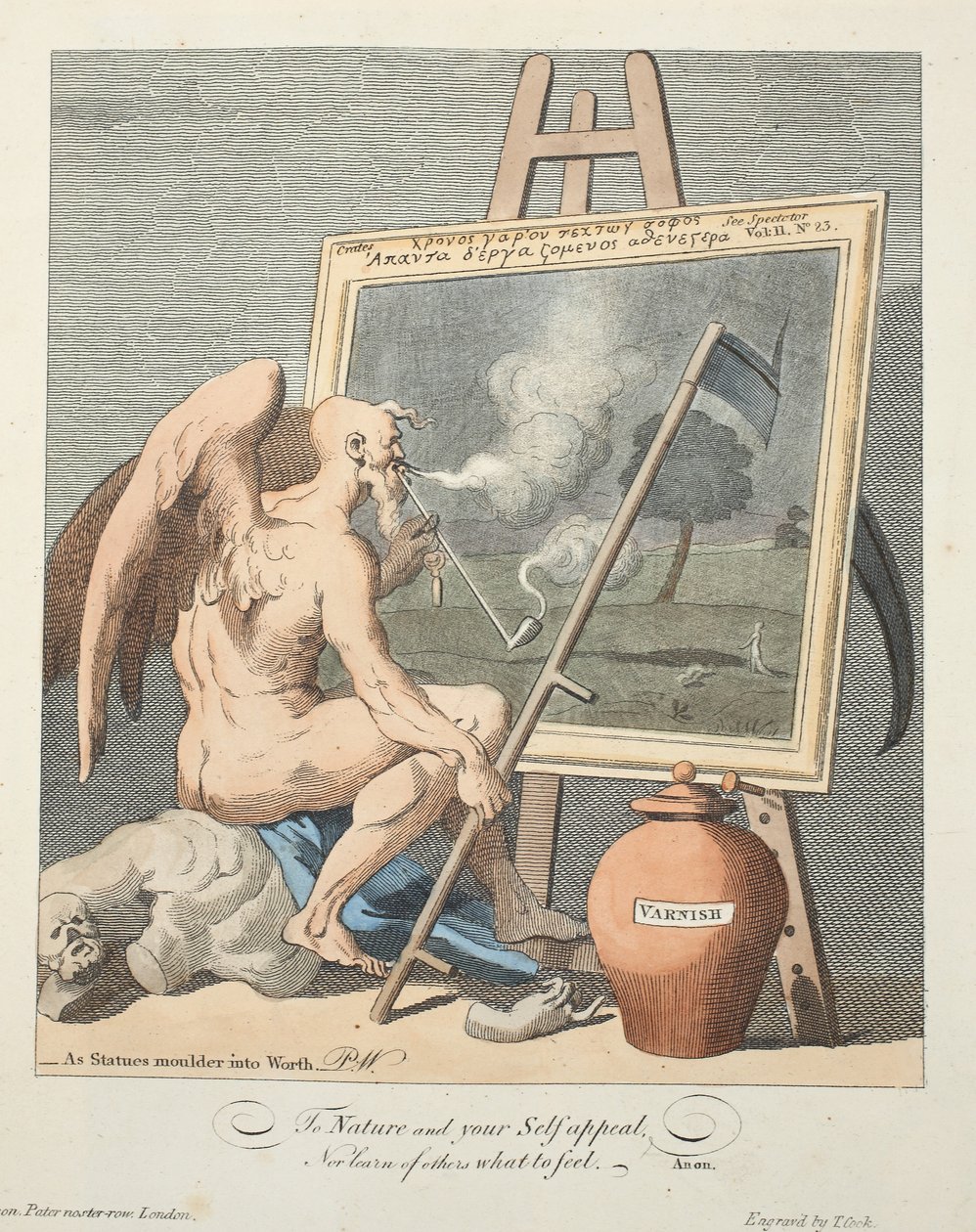 Time smoking a Picture, illustration fra 